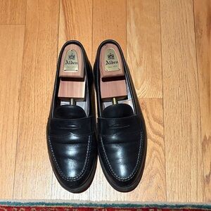 Alden Black Leather Slip-On Loafers
